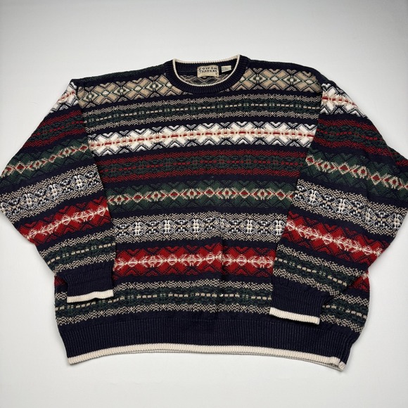 Cotton Traders Other - Vintage Cotton Traders Sweater Mens XL Multicolor Fair Isle Pullover Hong Kong